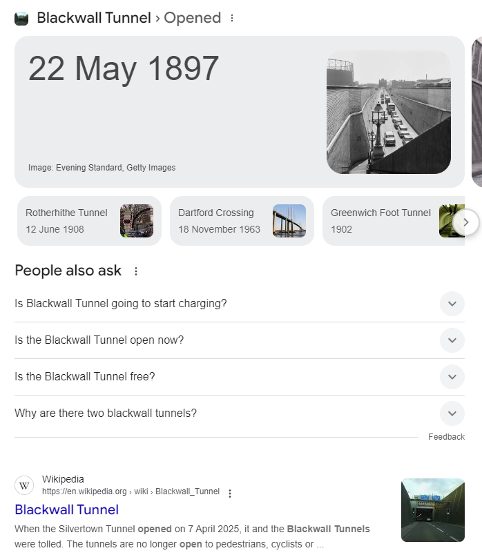 Blackwall Tunnel Opening Discrepancies